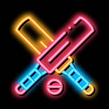 Top neon ışıklı yarasalar resimleme