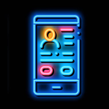 Profil neon parlaklık simgesi çizimi