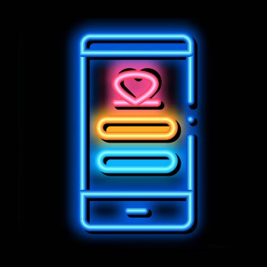 Aşk Bağlantısı neon ışıklı simge illüstrasyonu