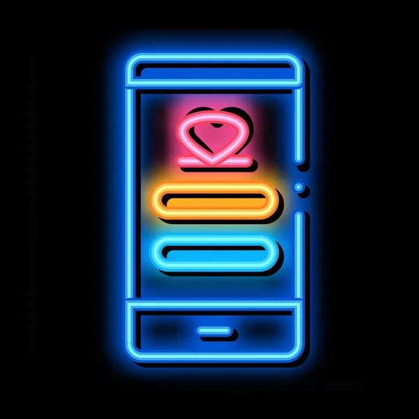 Szerelem Csatlakozás neon izzás ikon illusztráció — Stock Vector