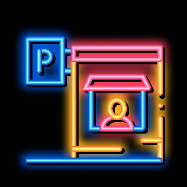 Parkering neon glöd ikon illustration — Stock vektor