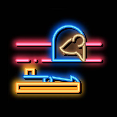 Fare kapanı neon ışıklı ikon resimlemesi