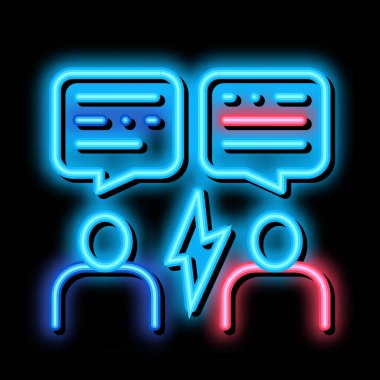 Münazara neon ışıltısı illüstrasyonu oylanıyor