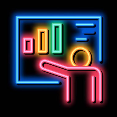 İstatistiksel neon parlaklık resimli hoparlör