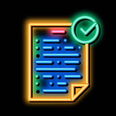 Anlaşmaya göre neon ışıklı simge illüstrasyonu