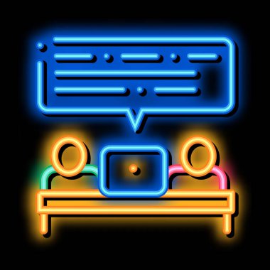 İş Adamları Sohbeti neon ışıklı simge illüstrasyonu