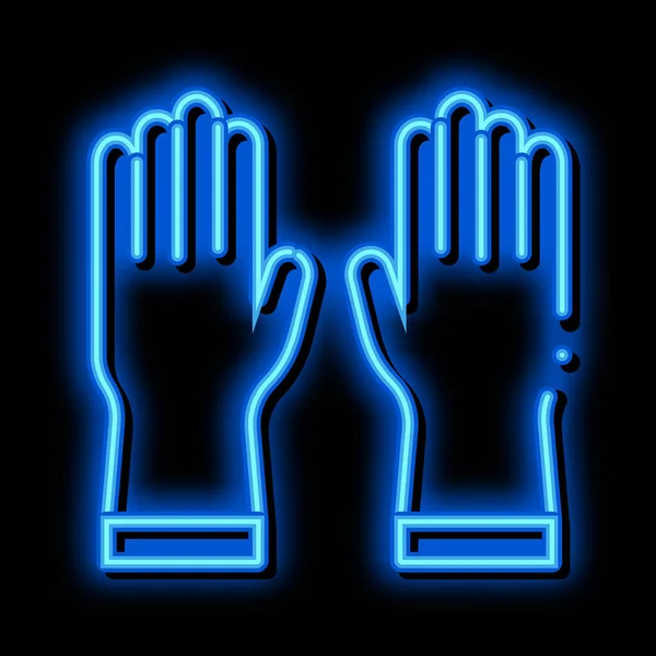 Protective Gloves neon glow icon illustration — Stock Vector