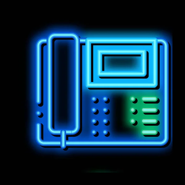 Startseite Telefon Neon Glow Icon Illustration — Stockvektor