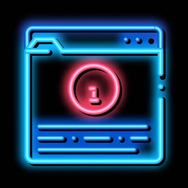 Informationsmapp neon glöd ikon illustration — Stock vektor