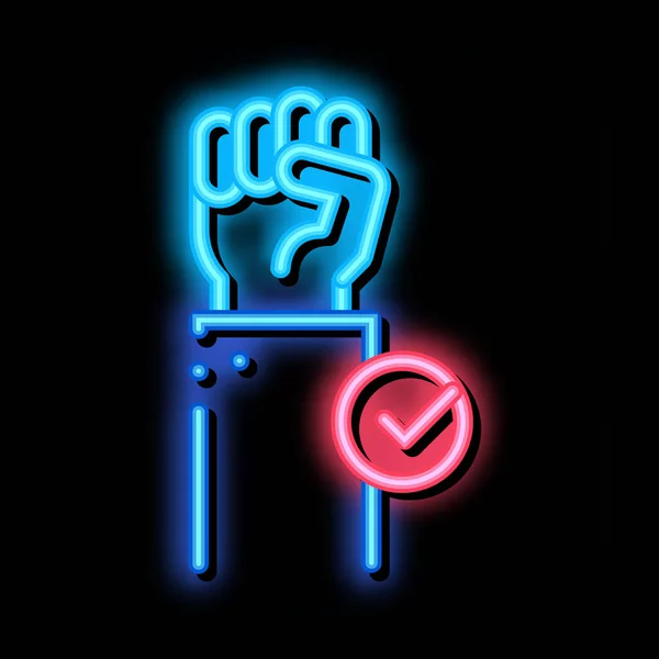 Elenco Vote ícone de brilho de néon ilustração — Vetor de Stock