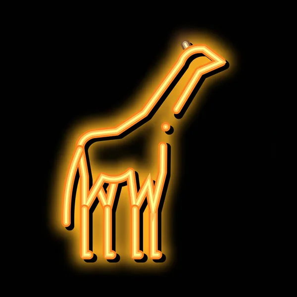 Girafe néon scintillant icône illustration — Image vectorielle