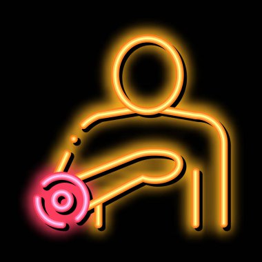 Kalpli neon ışıklı ikon illüstrasyonu