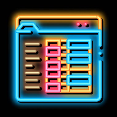 Öğrenci İstatistikleri Dizin neon parlaklık simgesi illüstrasyonu