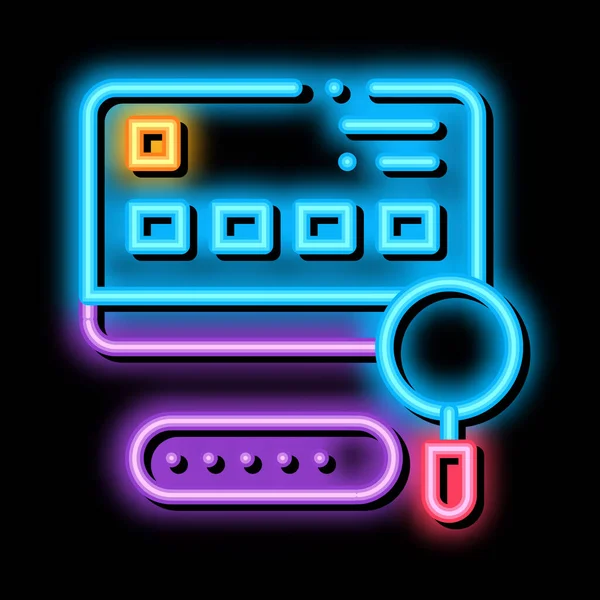 Credit Card Studie neon gloed pictogram illustratie — Stockvector