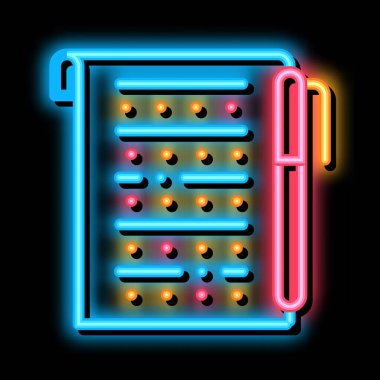 Kalem neon ışıklı resim içeren İnceleme Kağıdı