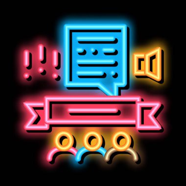 Öğrenci Mezuniyeti Duyurusu Neon Işıltısı illüstrasyonu