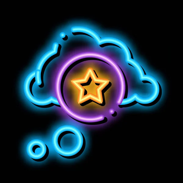 Star Bonus Cloud neon glöd ikon illustration — Stock vektor