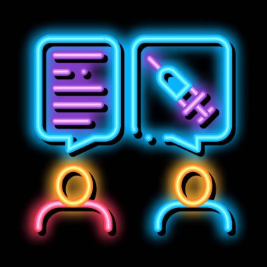 Doktor Enjeksiyonları Danışmanlığı Neon Işıltısı ikonu çizimi