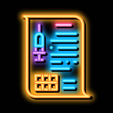 Doktor Enjeksiyonu Randevuları neon parlaklık ikonu resimlemesi