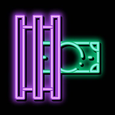 Sahte Para Yazıcısı neon ışıklı simge çizimi