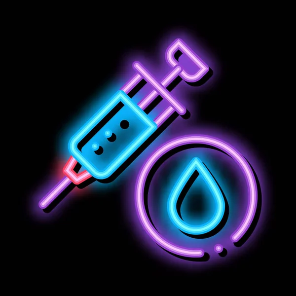 Cilt Gençleştirme Enjeksiyonu Neon Parıltısı ikonu çizimi — Stok Vektör