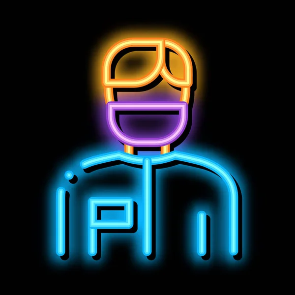 Doktor Chirurg Mann Neon-Glut-Symbol Illustration — Stockvektor