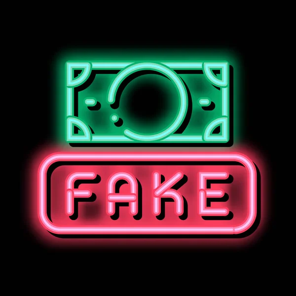 Fake Money Currency neon glow icon illustration — 스톡 벡터