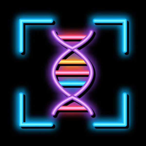 Teste de DNA humano Ícone de brilho de néon ilustração —  Vetores de Stock