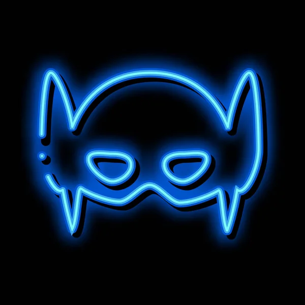 Super Hero Mask neon glöd ikon illustration — Stock vektor