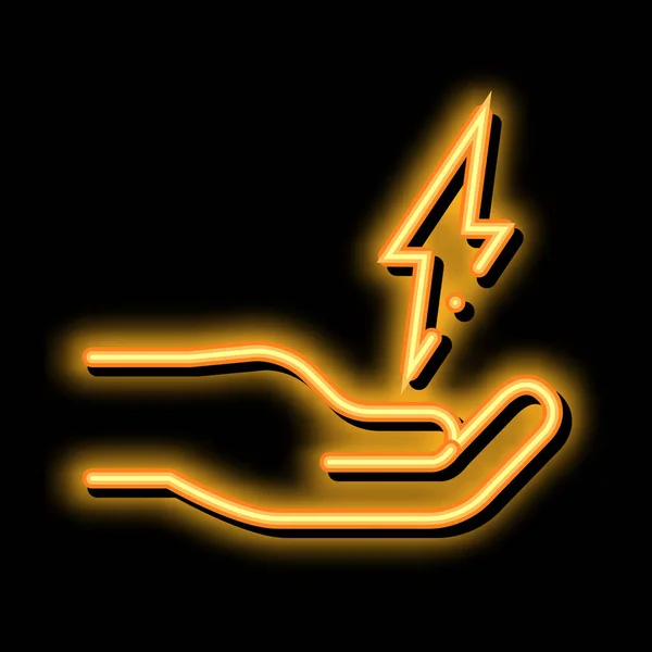 Illustration d'icône de néon d'énergie de personne forte — Image vectorielle