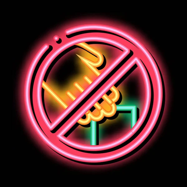 Dükkan hırsızlığı yasağı neon ışıklı ikon illüstrasyonu — Stok Vektör