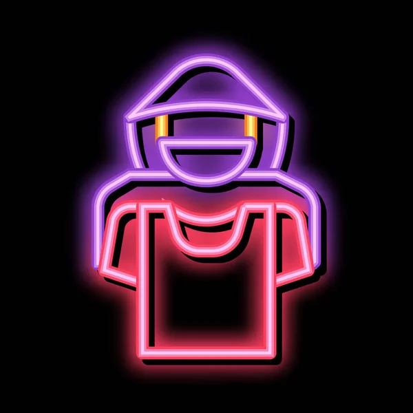 T-shirt Shoplifter conceito neon brilho ícone ilustração — Vetor de Stock
