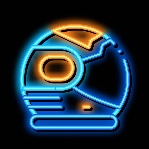 Spaceman Capacete Máscara neon brilho ícone ilustração —  Vetores de Stock