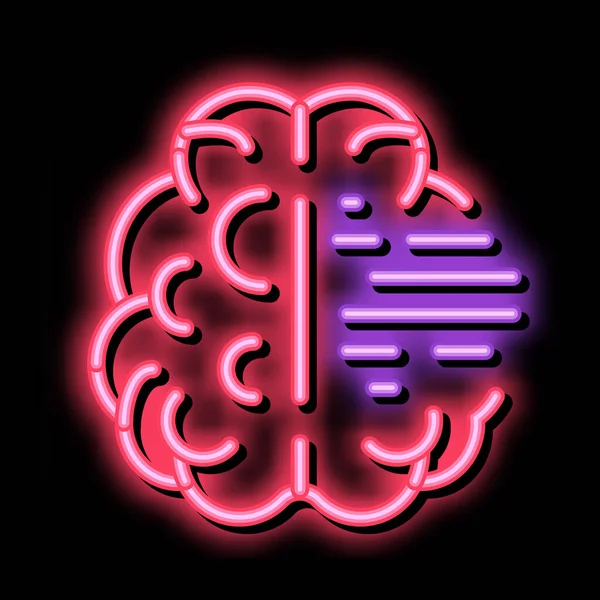 Brain Mental Health neon glow icon illustration