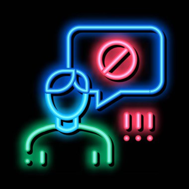 Man Strikethrough Mark Neon Işıltı simgesi çizimi