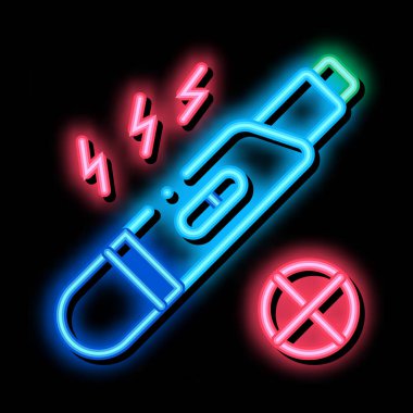 Neon parlaklık ikonu resimlemesi Negatif Hamilelik Testi