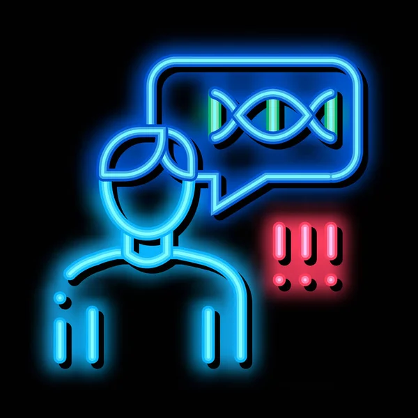 Man genetikai molekula neon ragyogás ikon illusztráció — Stock Vector
