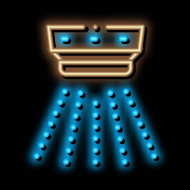 Duman Alarmı Algılayıcı Neon Işıltı simgesi illüstrasyonu