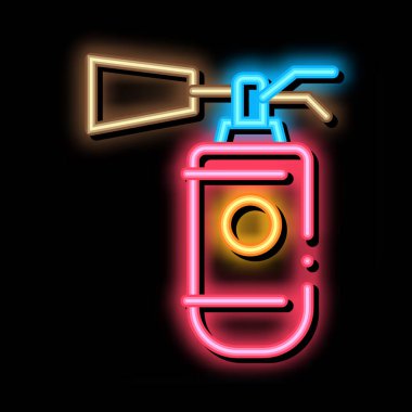 Yangın söndürücü Aygıtı neon ışıklı ikon resimlemesi