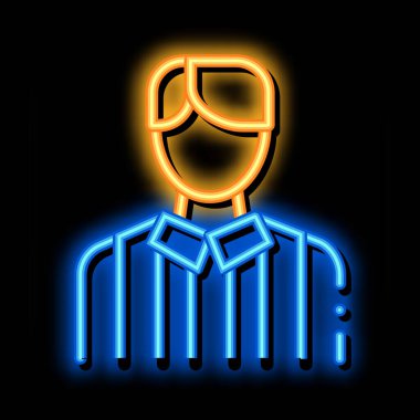 Futbol hakemi neon ışıklı ikon illüstrasyonu