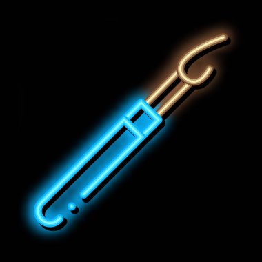 Neon ışıklı bıçak ikonu illüstrasyonu dikiliyor