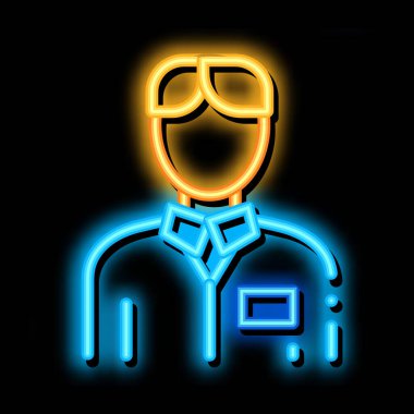 Hemşire Siluet neon ışıklı ikon illüstrasyonu