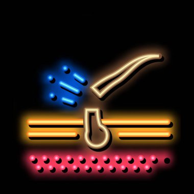 Kırık Saç Neon Işıltısı ikonu çizimi