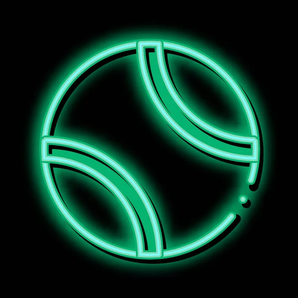Tenis Zagraj w piłkę neon blask ilustracja — Wektor stockowy