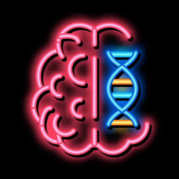 Illustration de l'icône du néon Brain Molecule — Image vectorielle