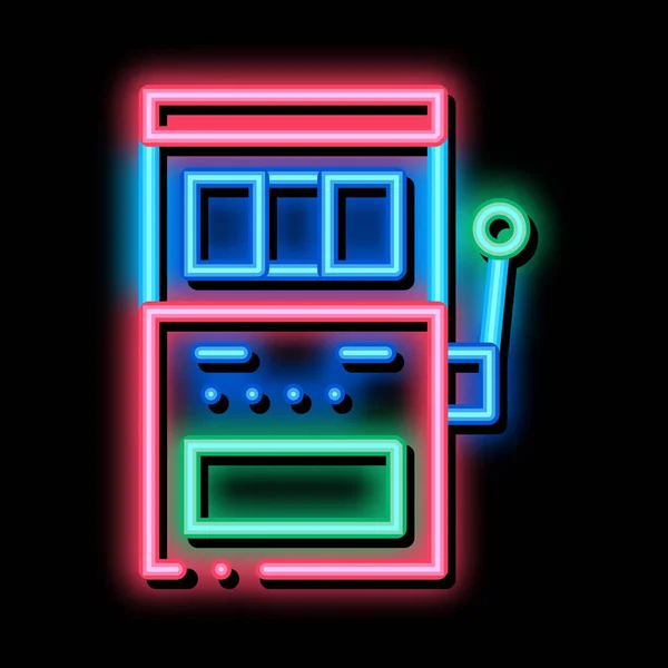 Illustrazione dell'icona del neon della macchina mangiasoldi — Vettoriale Stock