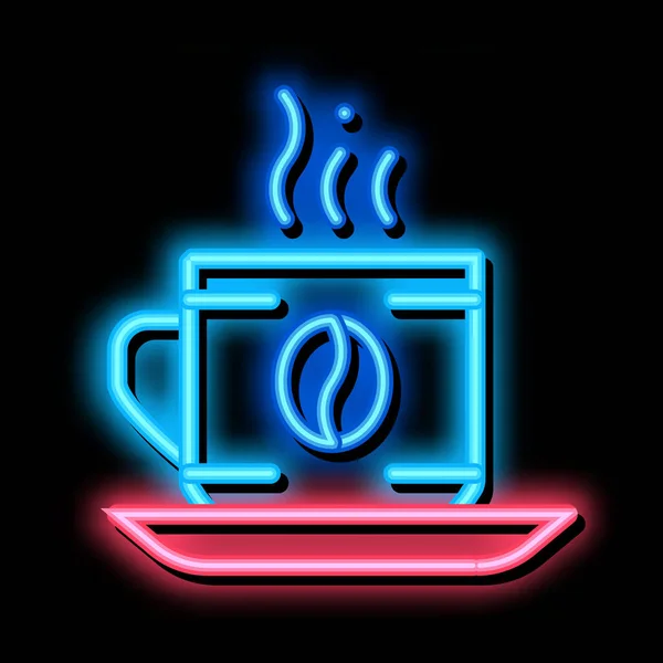 Coffee Cup Drink neon ragyogás ikon illusztráció — Stock Vector