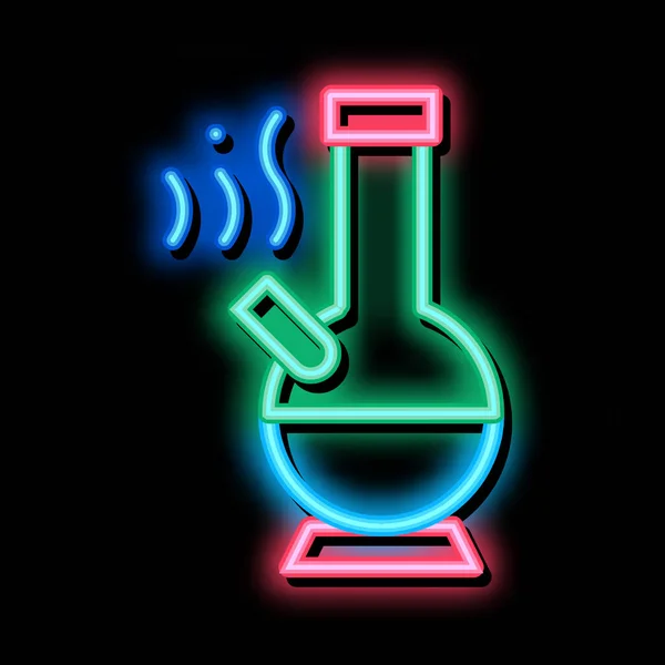 Rauchen Bong Neon Glow Symbol Illustration — Stockvektor