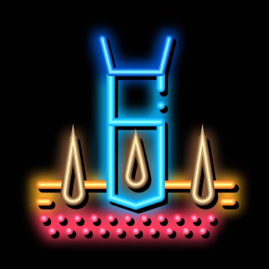 Büyüyen Saç Aracı Neon Işıltı simgesi çizimi