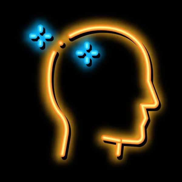 Baldhead Man neon glow icon illustration — 스톡 벡터